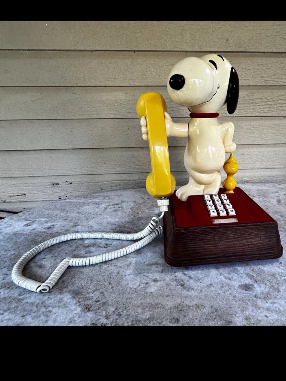 Vtg Snoopy and Woodstock Rotary Dial Phone Peanut Gang - Not tested